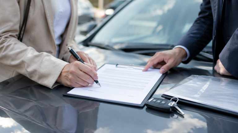 Automobilio pirkimo–pardavimo sutarties pasirašymas